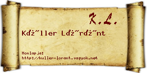 Küller Lóránt névjegykártya